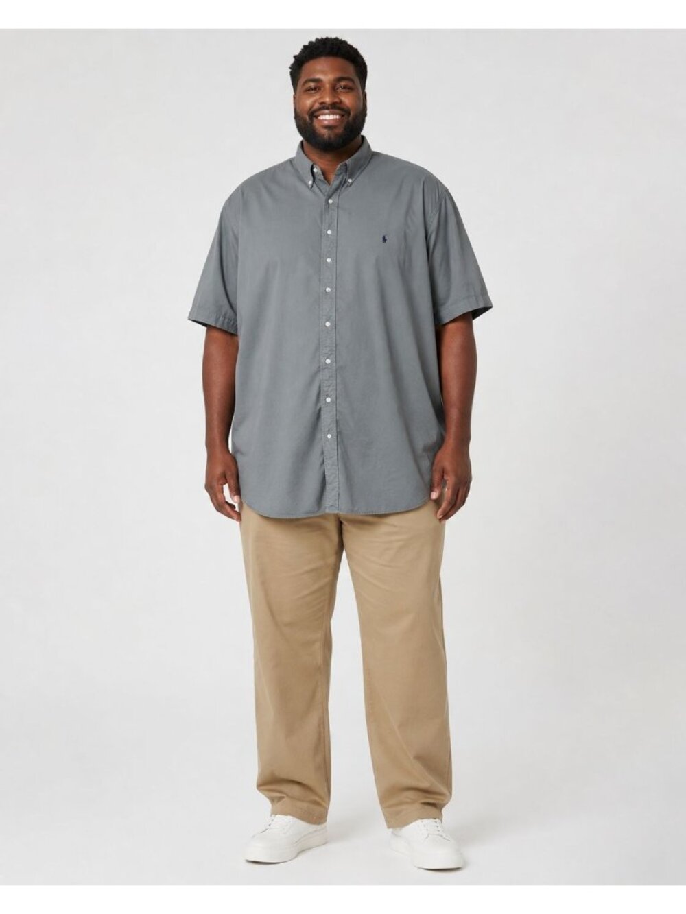 Polo Ralph Lauren Mens Gray Short Sleeve Button-Down Shirt  2XLarge Tall